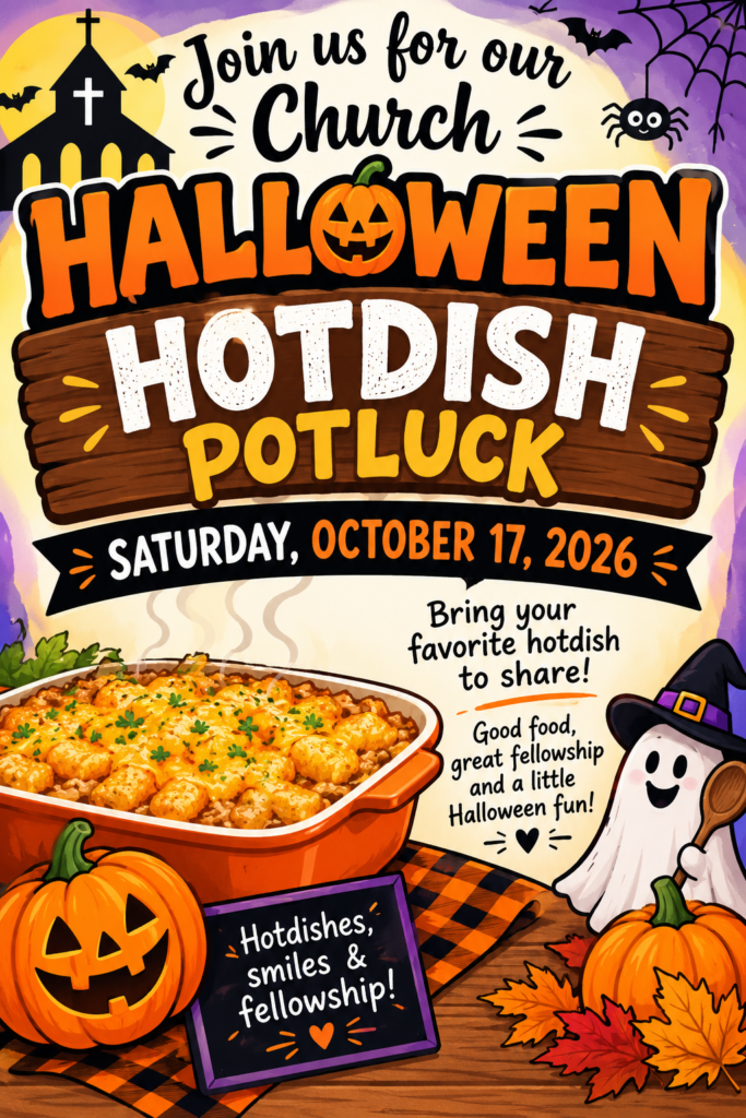 Halloween Hotdish Potluck October 17 2026