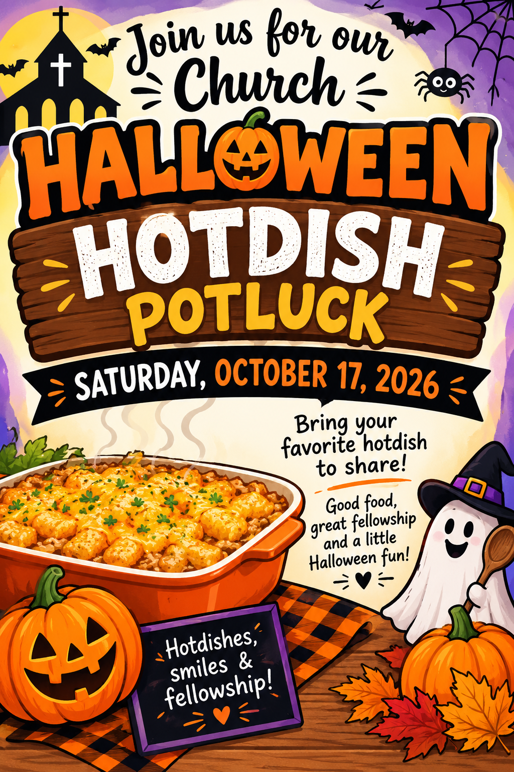 Halloween Hotdish Potluck October 17 2026